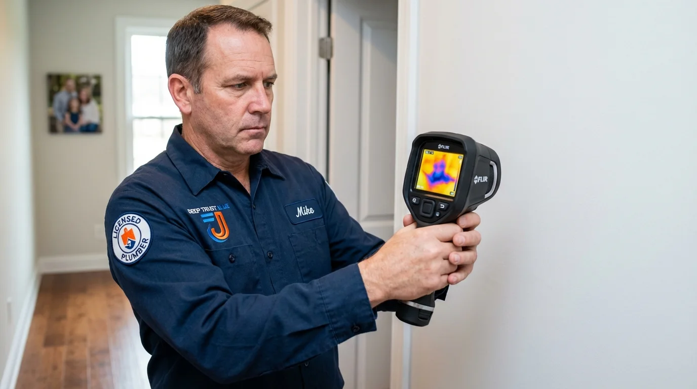 Thermal imaging leak detection by Johns Plumbing LLC in Schuyler